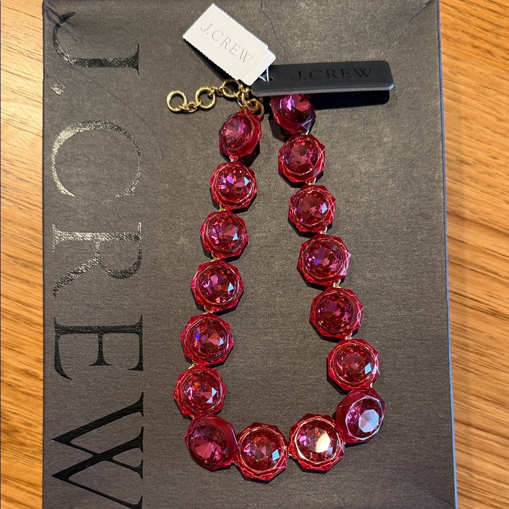 J. Crew Vibrant Red Gem Jewelbox Necklace
